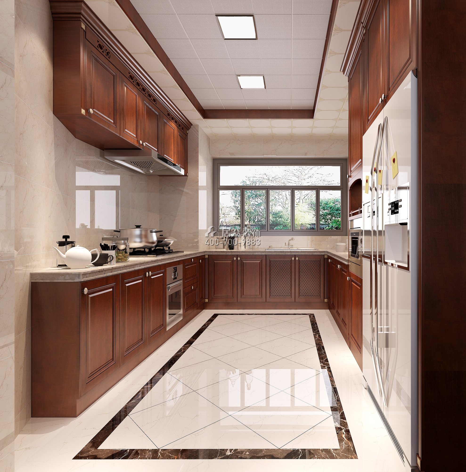 星河丹堤180平方米欧式风格平层户型厨房kok电竞平台效果图