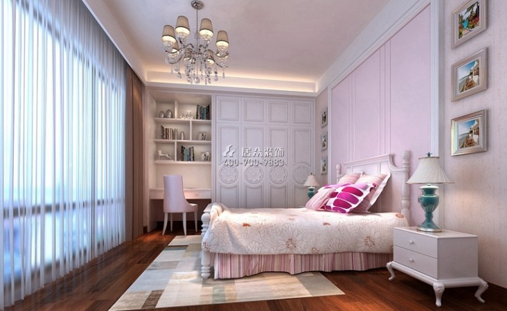 现代园墅300平方米欧式风格复式户型卧室装修效果图