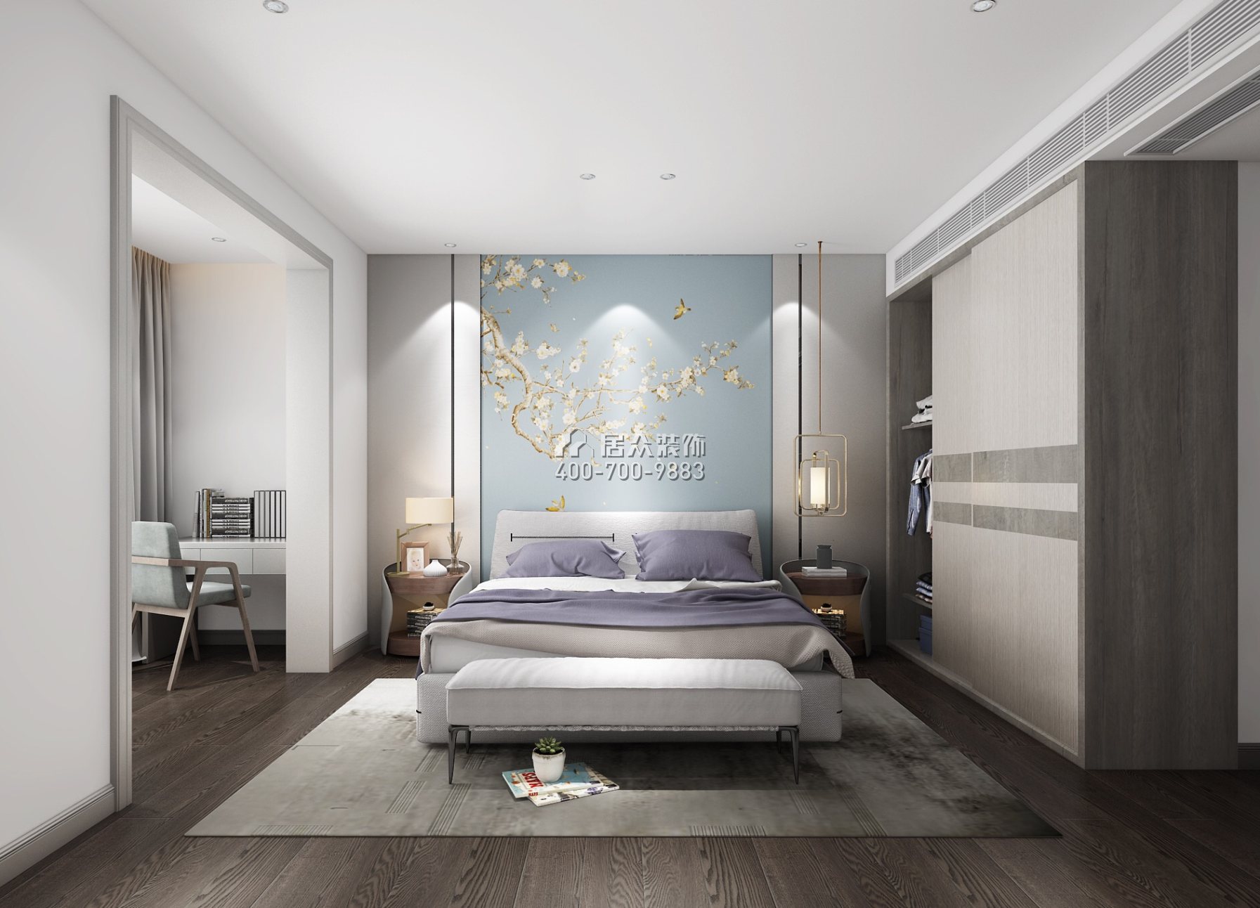 泓鑫城市花园280平方米其他风格复式户型卧室装修效果图