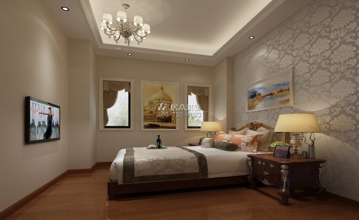 连州碧桂园654平方米欧式风格别墅户型卧室装修效果图