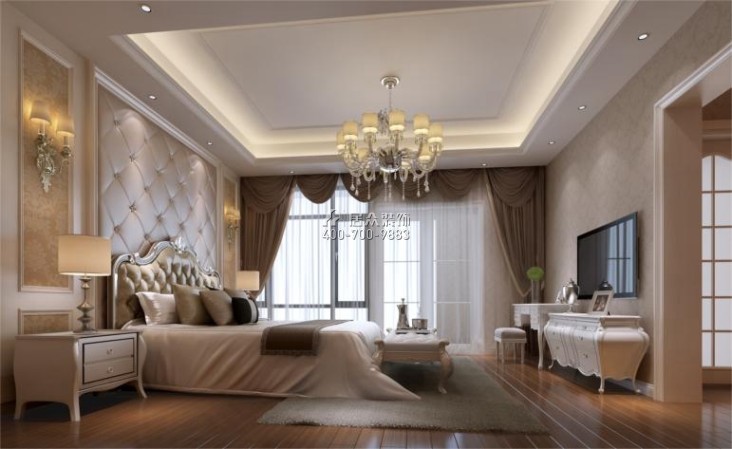 尚东康城325平方米欧式风格别墅户型卧室装修效果图