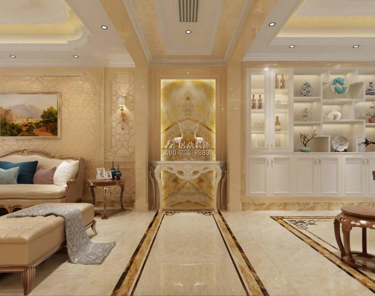 碧桂園太陽城400平方米歐式風格別墅戶型客廳裝修效果圖