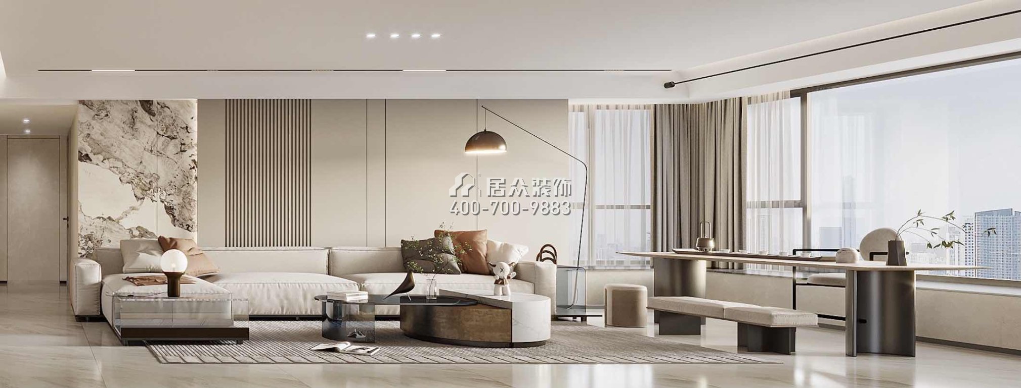 華發新城189平方米現代簡約風格平層戶型裝修效果圖