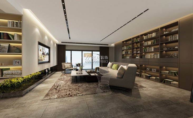 300平方米北欧风格平层户型客厅装修效果图