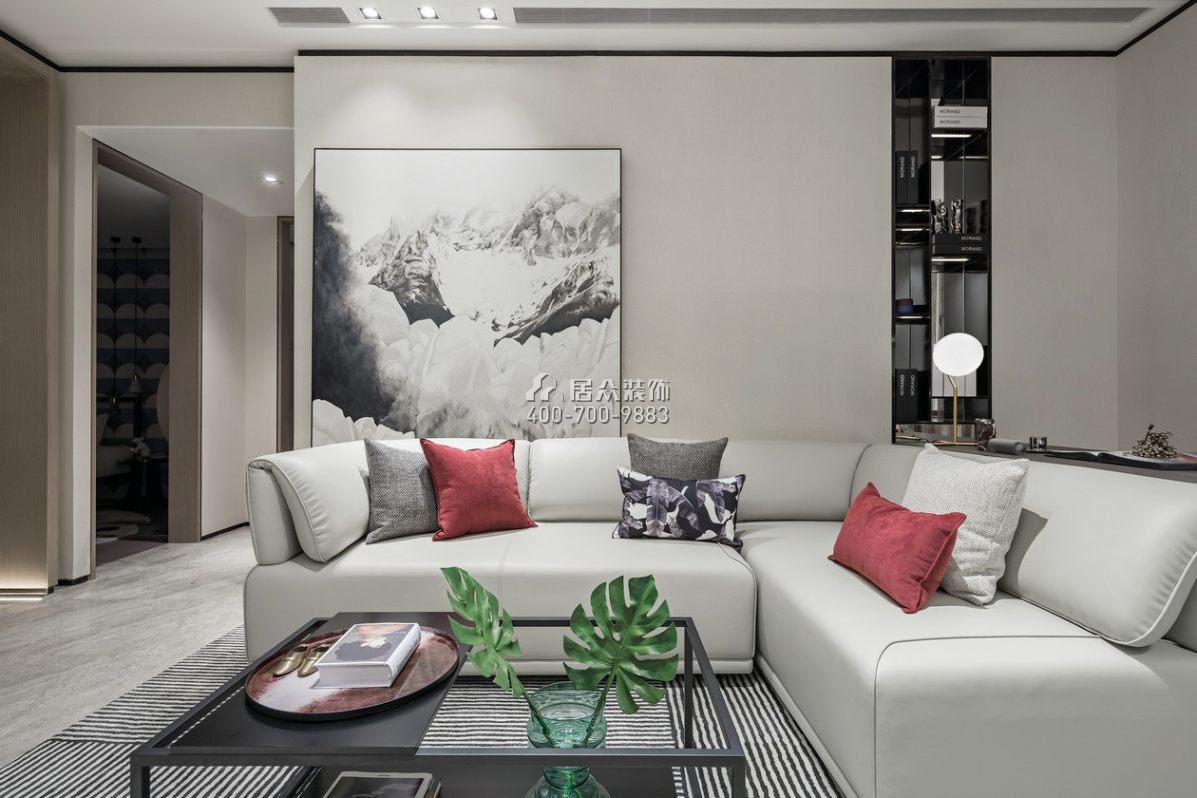 天鹅堡230平方米现代简约风格平层户型客厅装修效果图