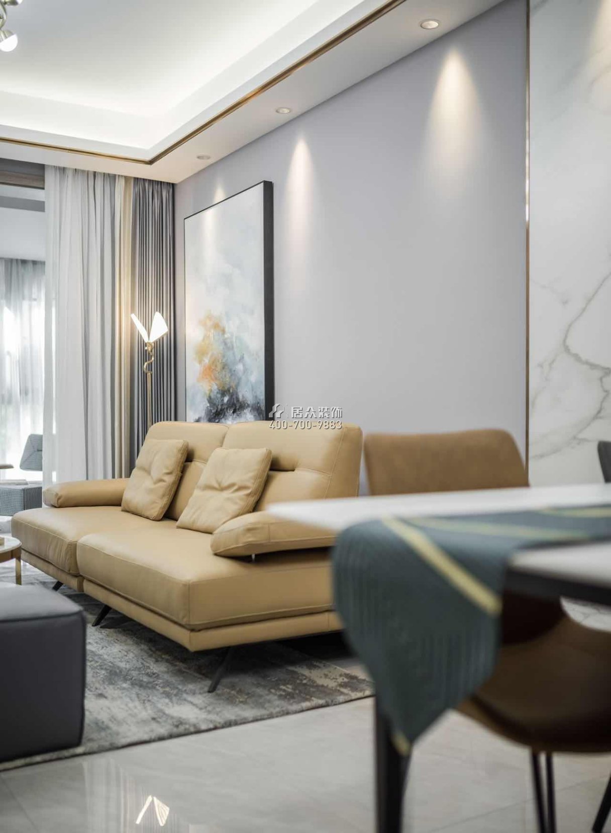 碧水龍庭130平方米現代簡約風格平層戶型客廳裝修效果圖