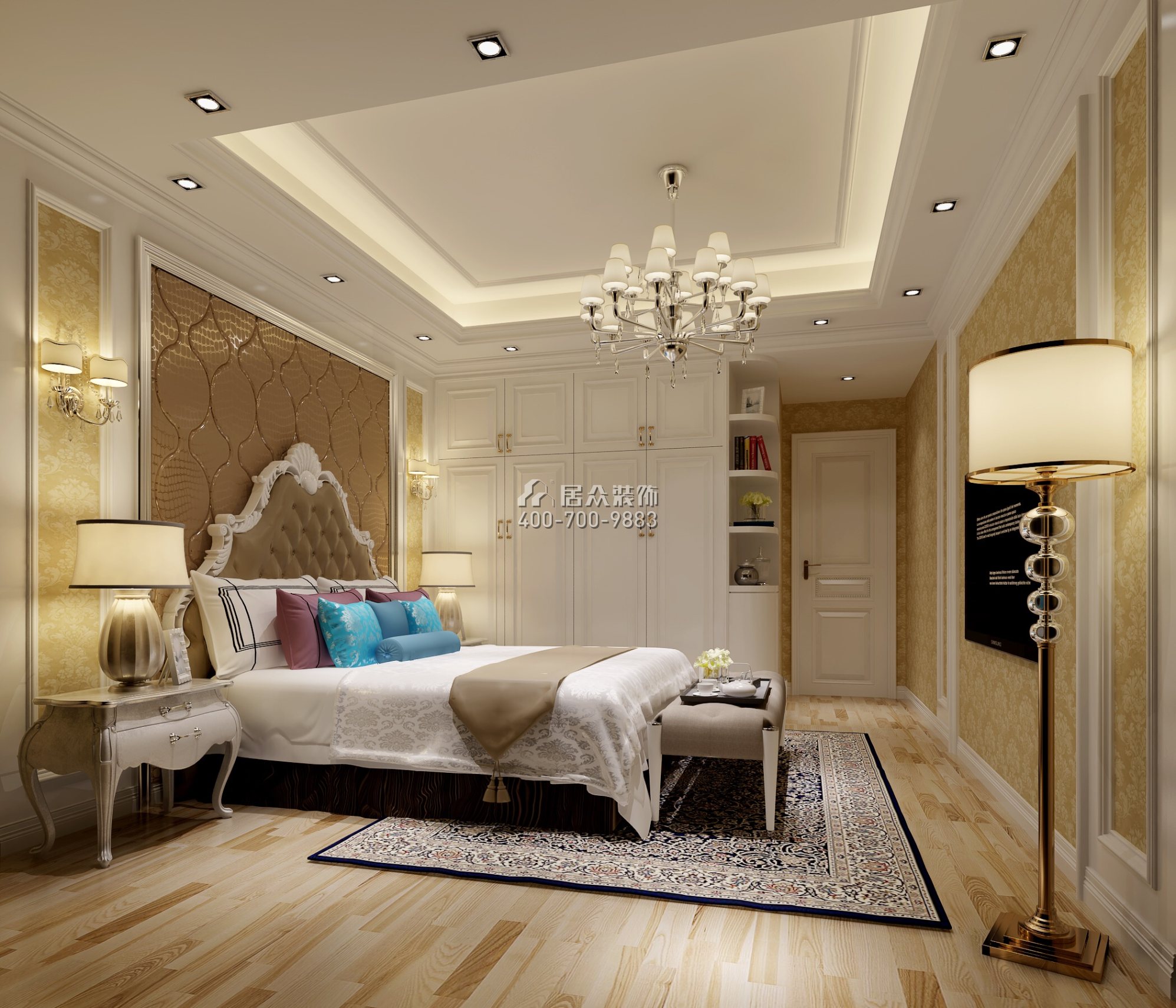 领航城领翔华府130平方米欧式风格平层户型卧室装修效果图