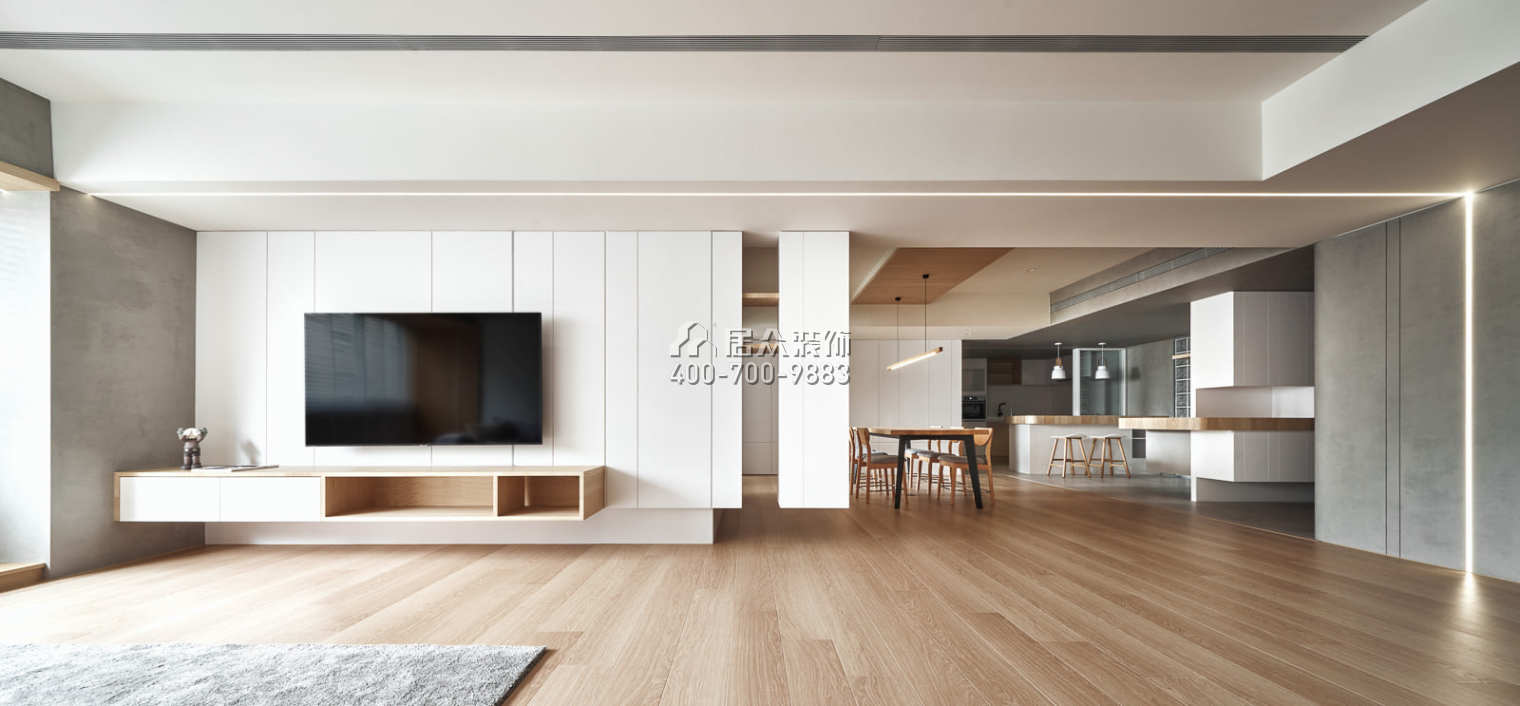 山語清暉二期200平方米現代簡約風格平層戶型客廳裝修效果圖