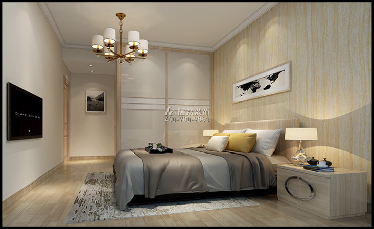 華潤城四期89平方米現代簡約風格平層戶型臥室裝修效果圖