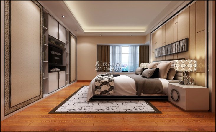 新世界花园179平方米现代简约风格平层户型卧室装修效果图
