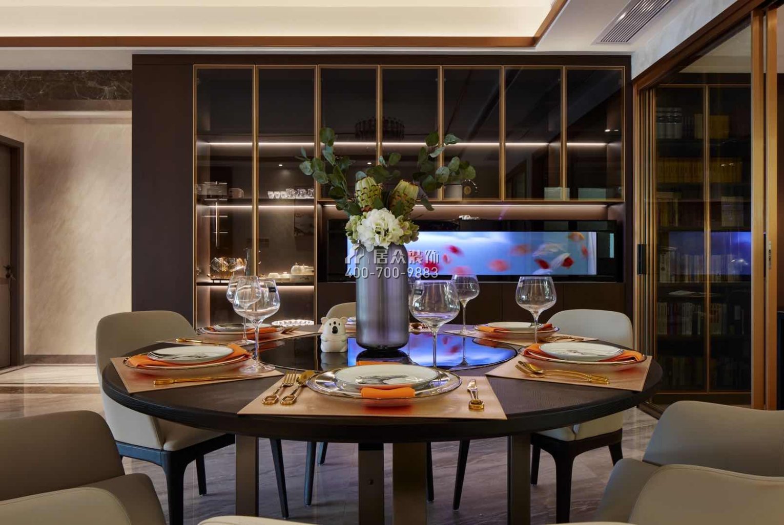 阳光粤海212平方米现代简约风格平层户型餐厅装修效果图
