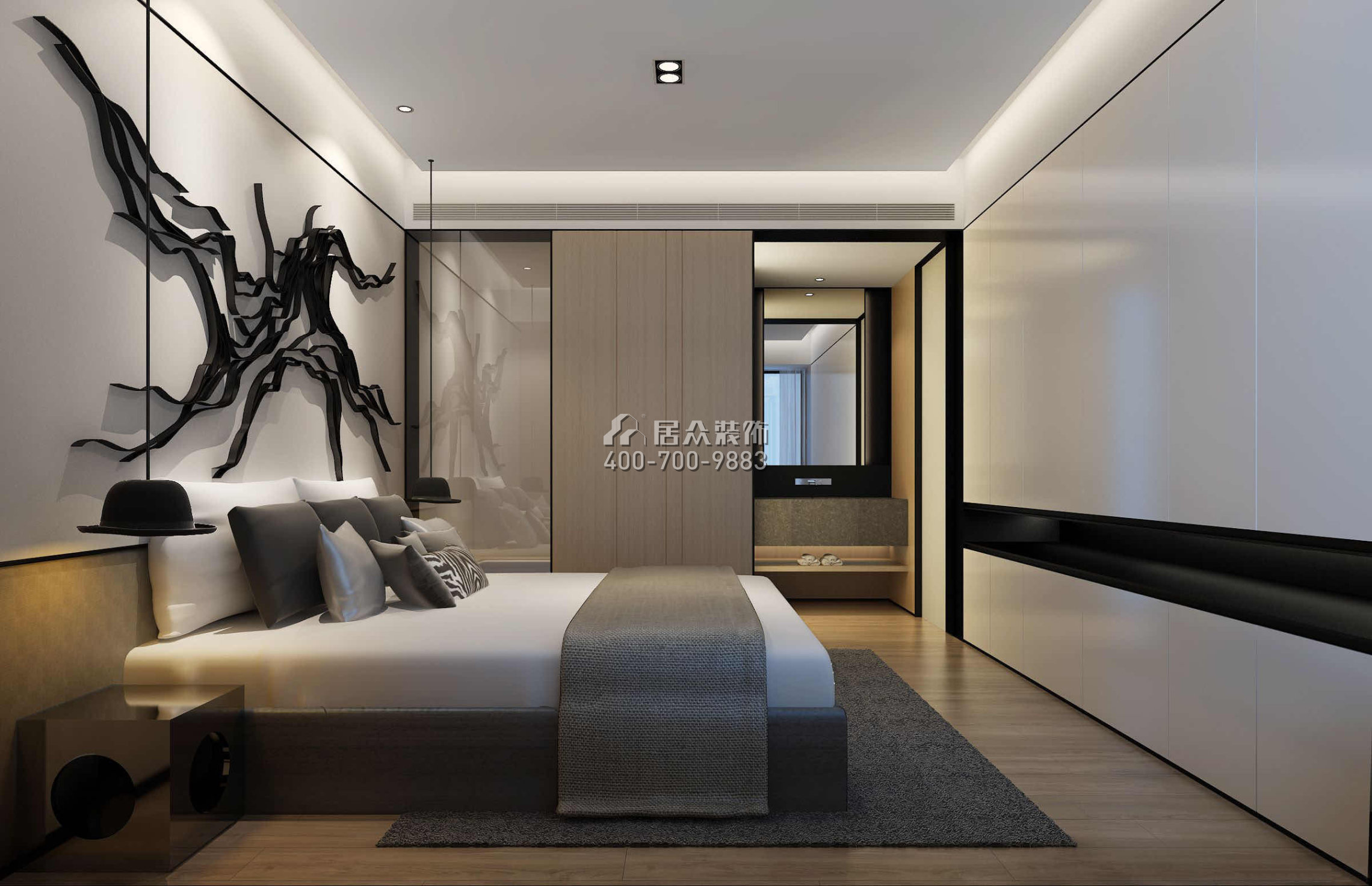 香山美墅三期150平方米現代簡約風格平層戶型臥室裝修效果圖