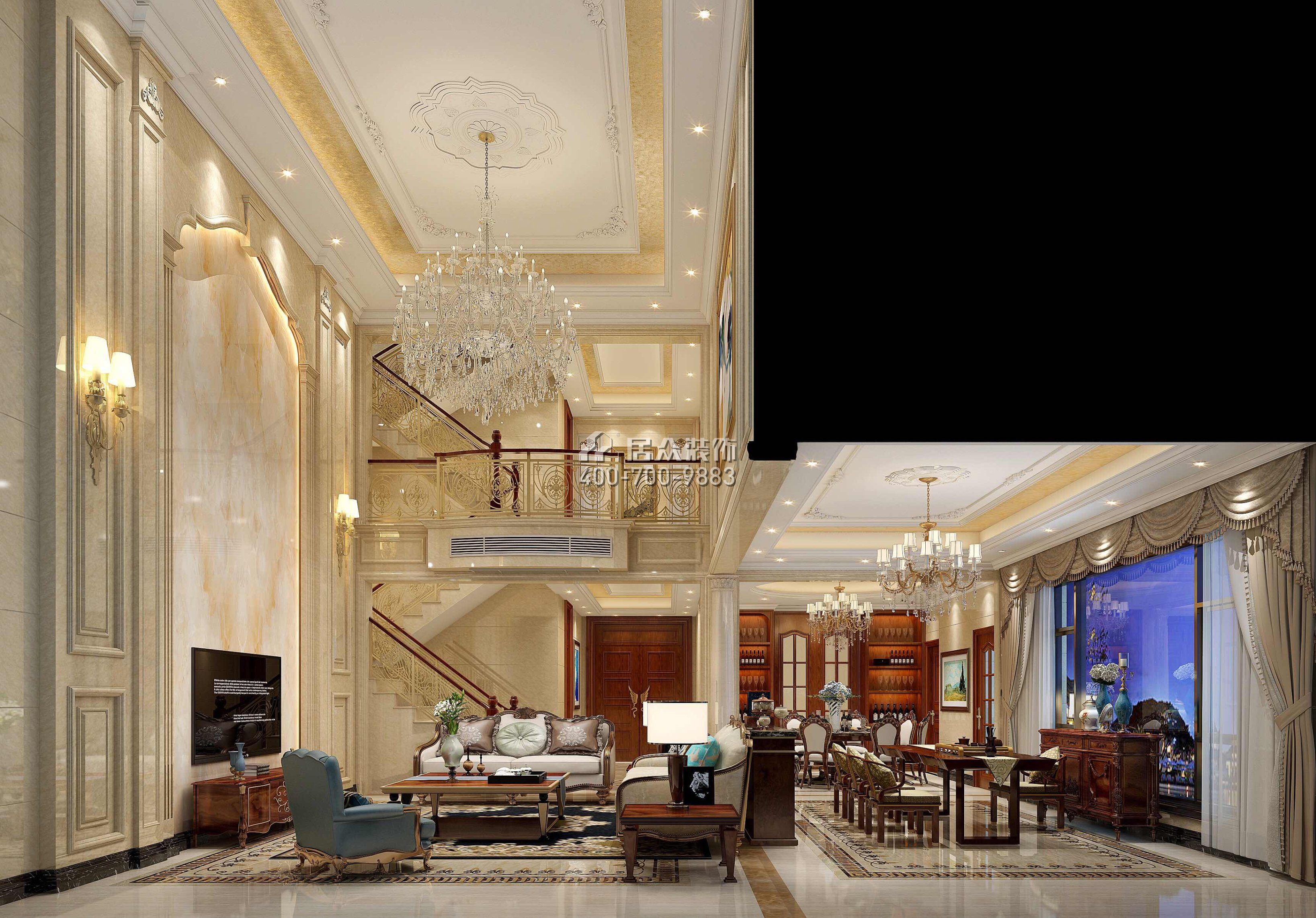 海逸豪庭321平方米欧式风格别墅户型客厅装修效果图
