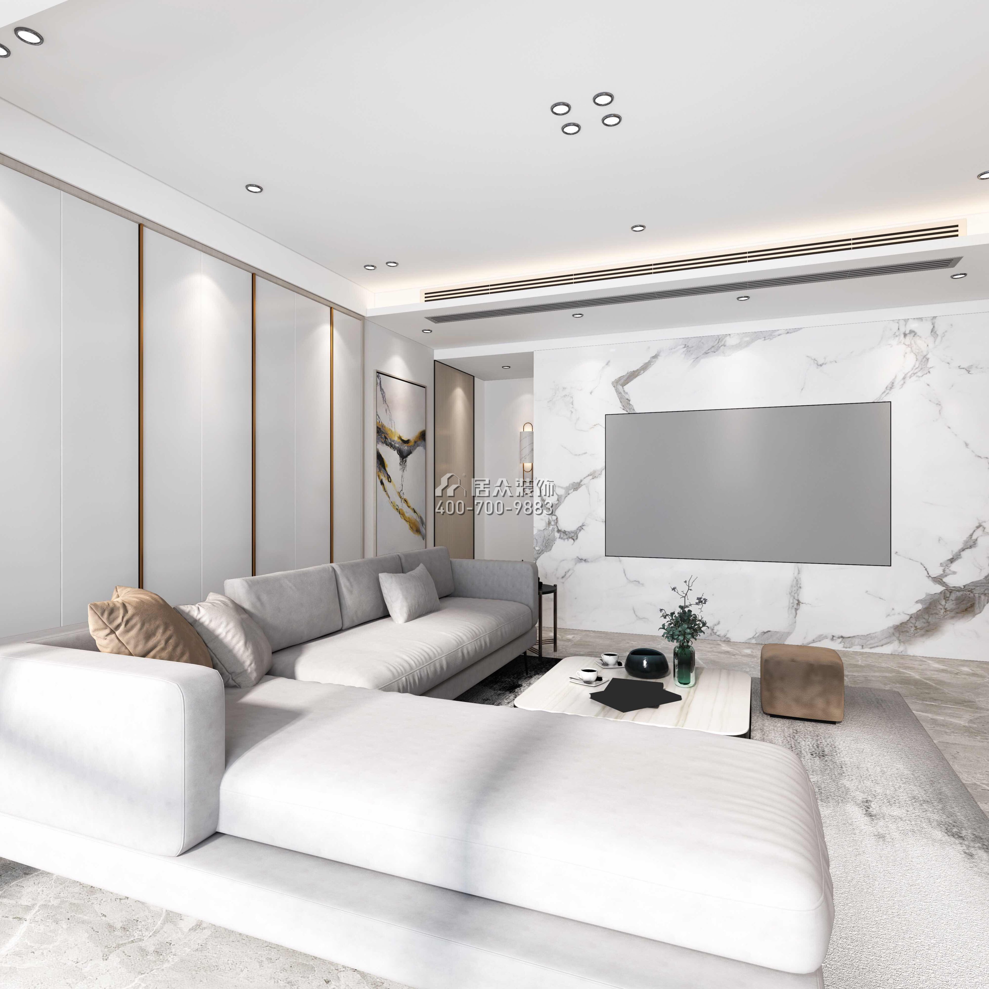 華發廣場悅海灣114平方米現代簡約風格平層戶型客廳裝修效果圖