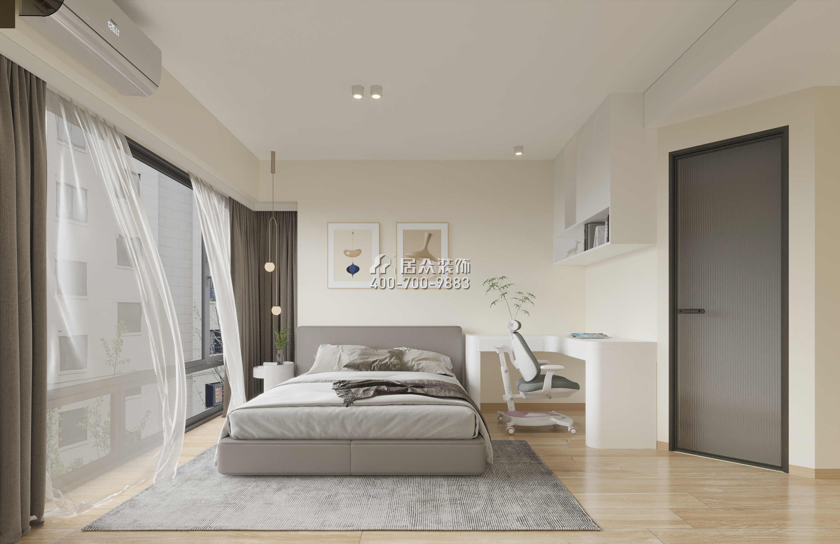 麗晶國際114平方米現代簡約風格平層戶型臥室裝修效果圖