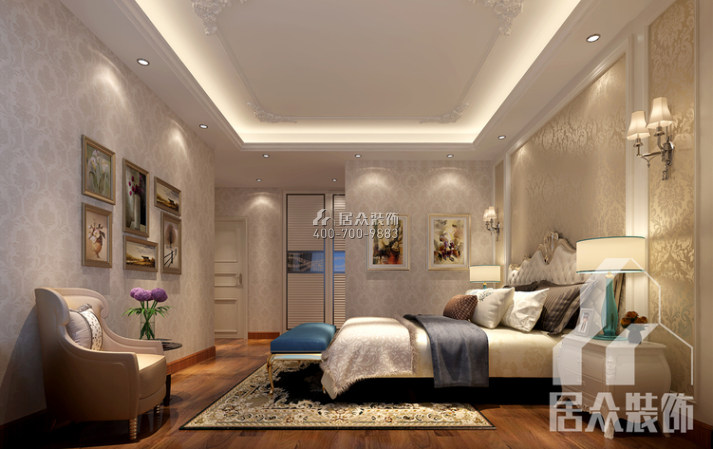 天誉160平方米欧式风格平层户型卧室装修效果图