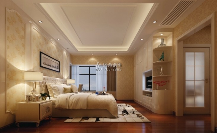 第六都160平方米欧式风格平层户型卧室装修效果图