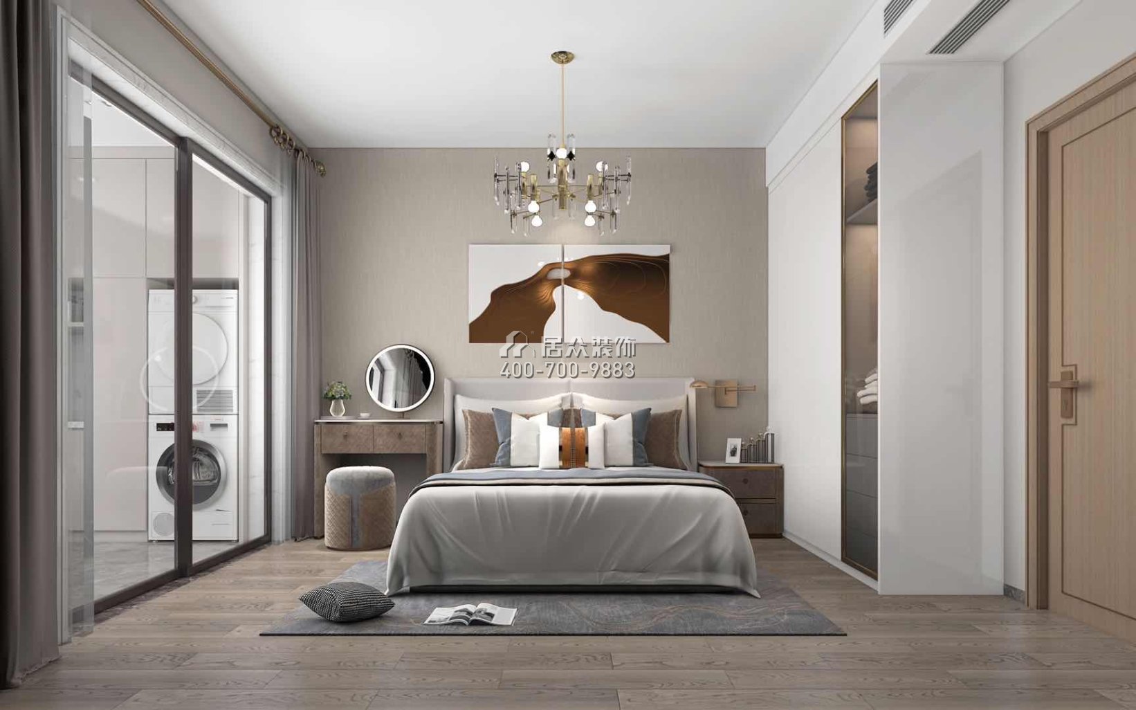 绿景红树湾壹号180平方米现代简约风格平层户型卧室装修效果图