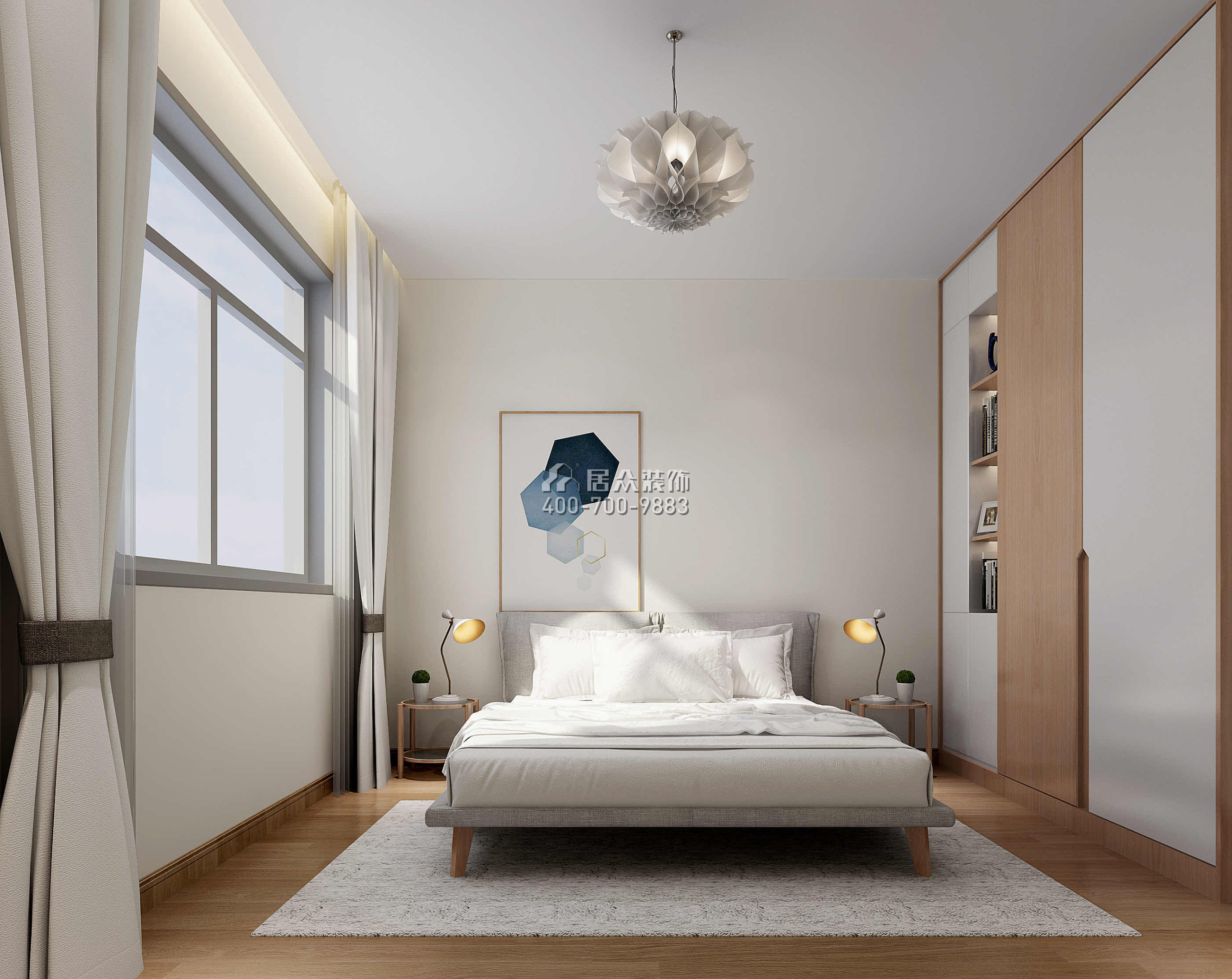 中信紅樹山330平方米現代簡約風格別墅戶型臥室裝修效果圖