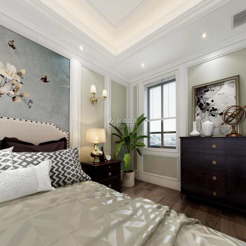 江山樾240平方米美式风格复式户型卧室装修效果图