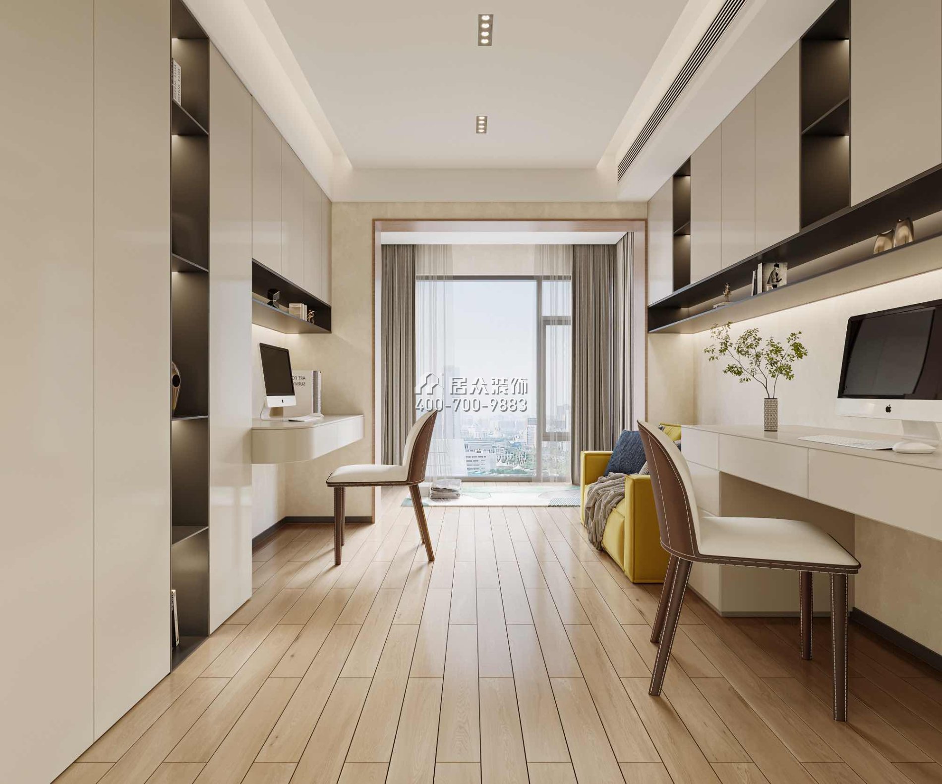 華發新城200平方米現代簡約風格平層戶型娛樂室裝修效果圖