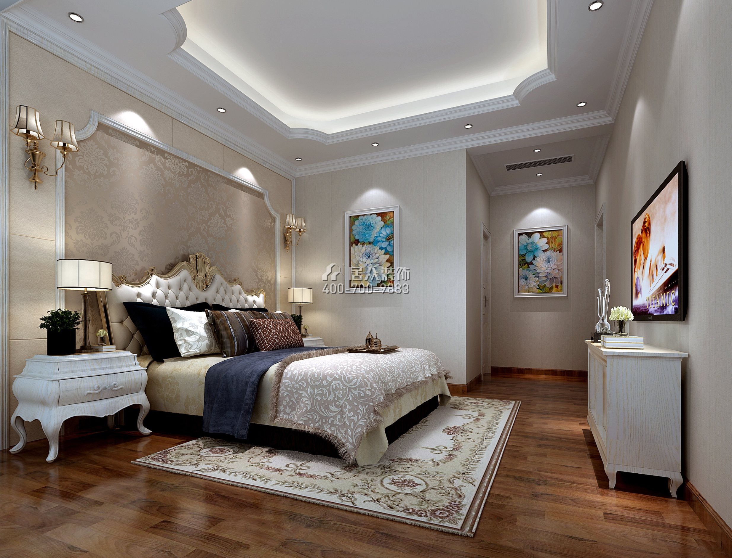 嘉逸园500平方米欧式风格别墅户型卧室装修效果图