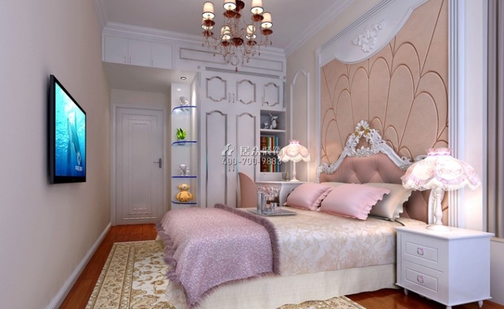盛世領墅136平方米歐式風格平層戶型臥室裝修效果圖