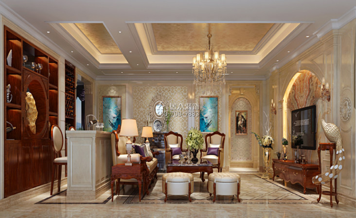 碧桂園清泉城350平方米歐式風格平層戶型客廳裝修效果圖