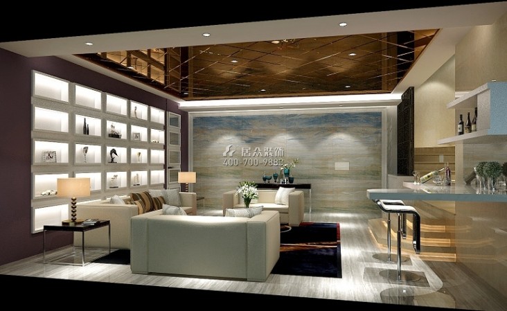 星河丹堤420平方米现代简约风格别墅户型餐厅装修效果图