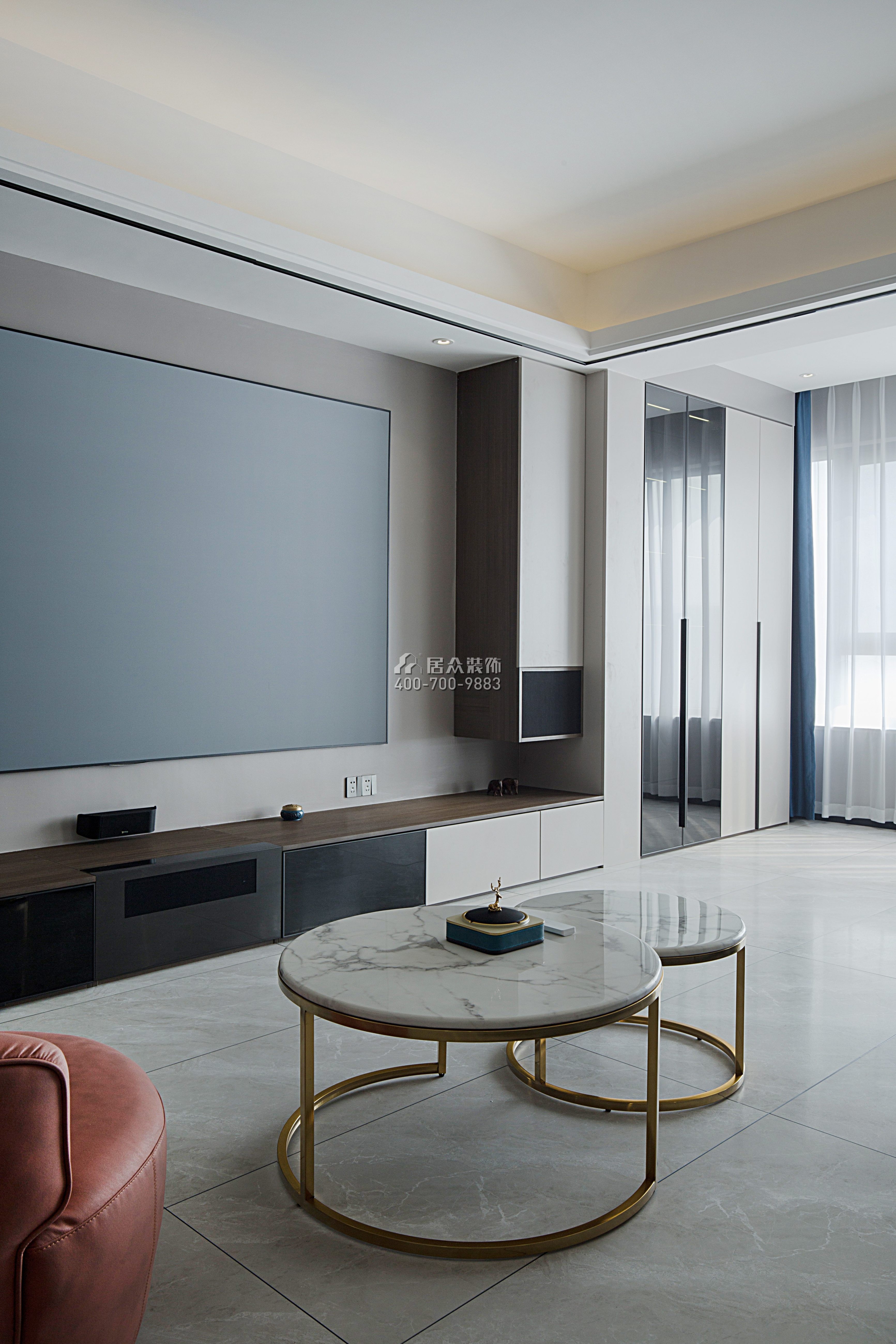 金水灣150平方米現代簡約風格平層戶型客廳裝修效果圖