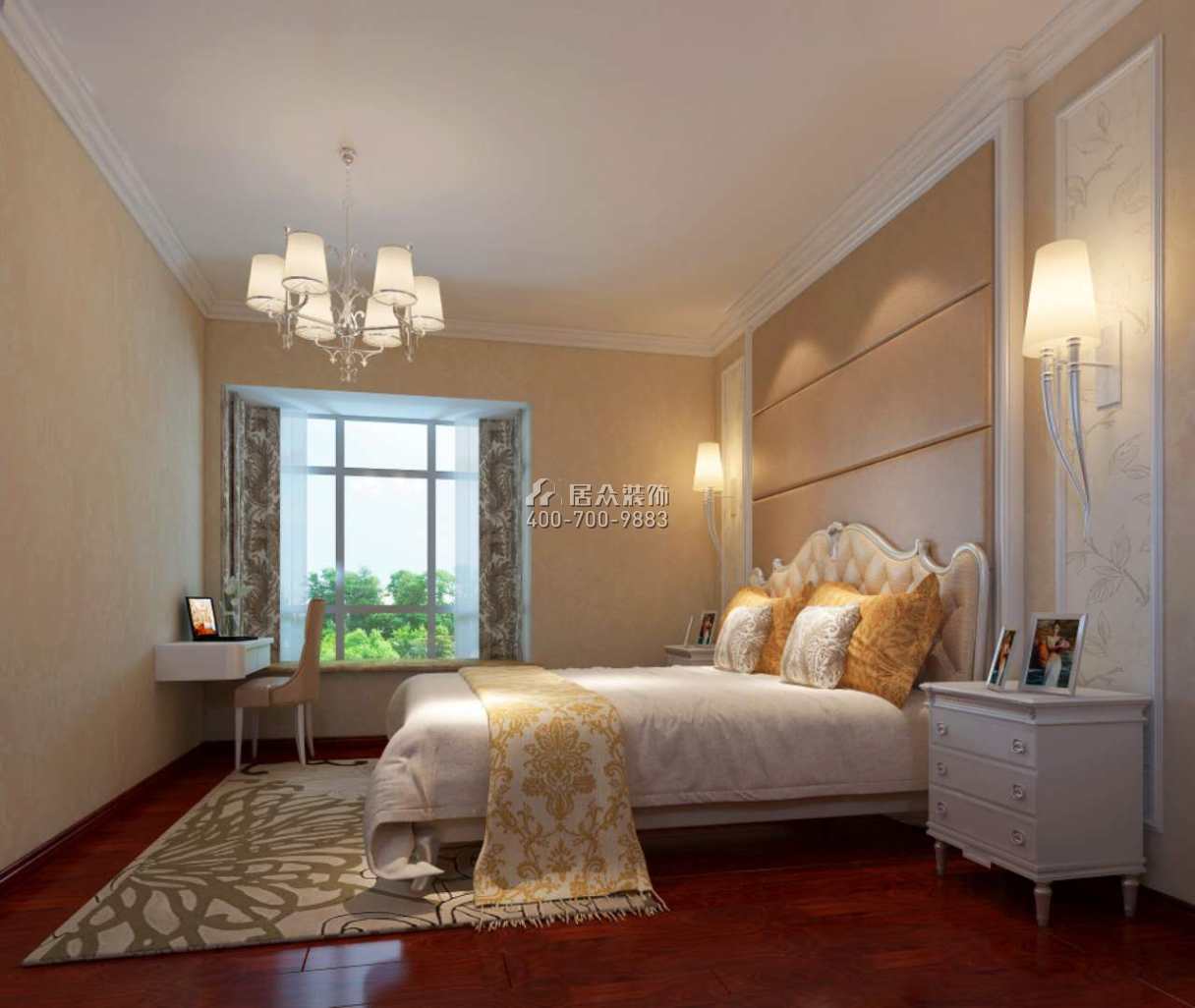 凤城明珠150平方米欧式风格平层户型卧室装修效果图