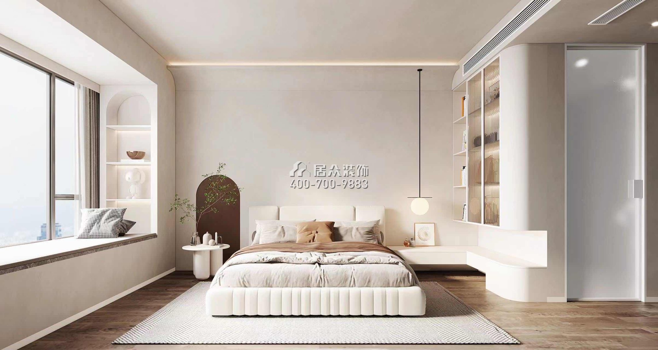 中洲滨海华府一期166平方米现代简约风格平层户型卧室装修效果图