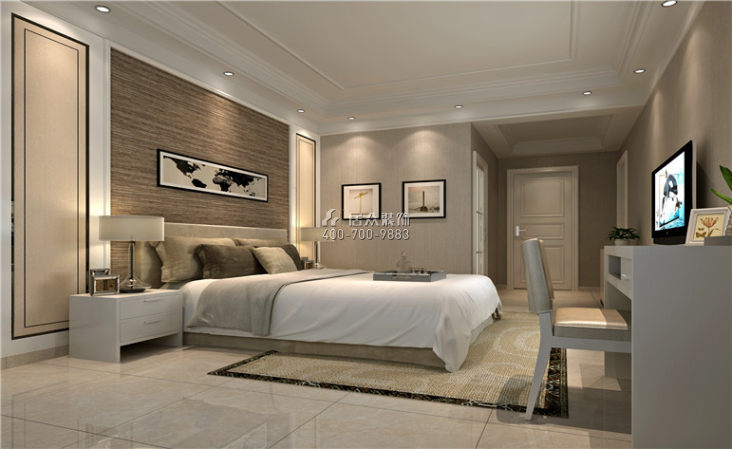 龙湖滟澜山180平方米现代简约风格平层户型卧室装修效果图