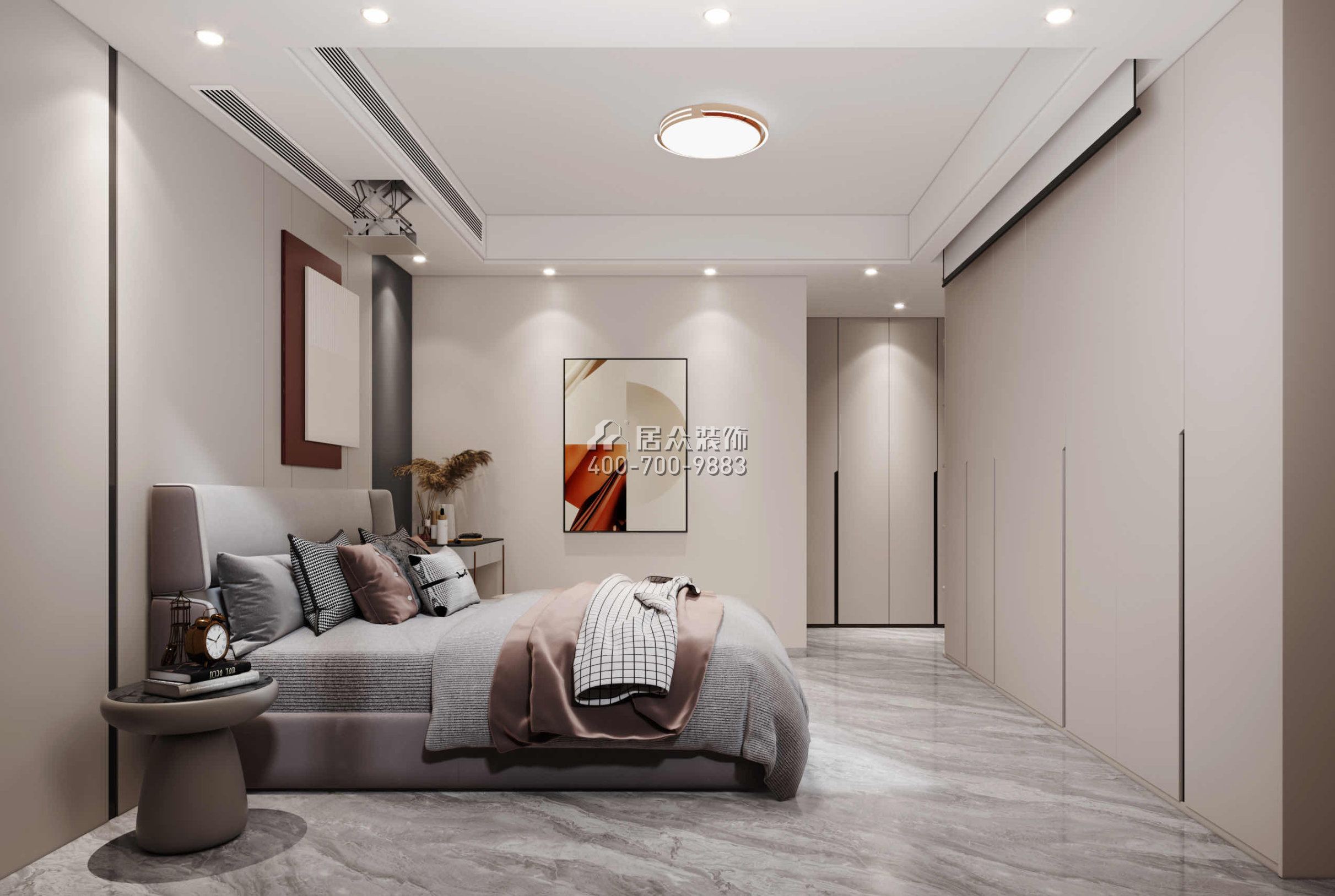 碧海红树园120平方米现代简约风格平层户型卧室装修效果图