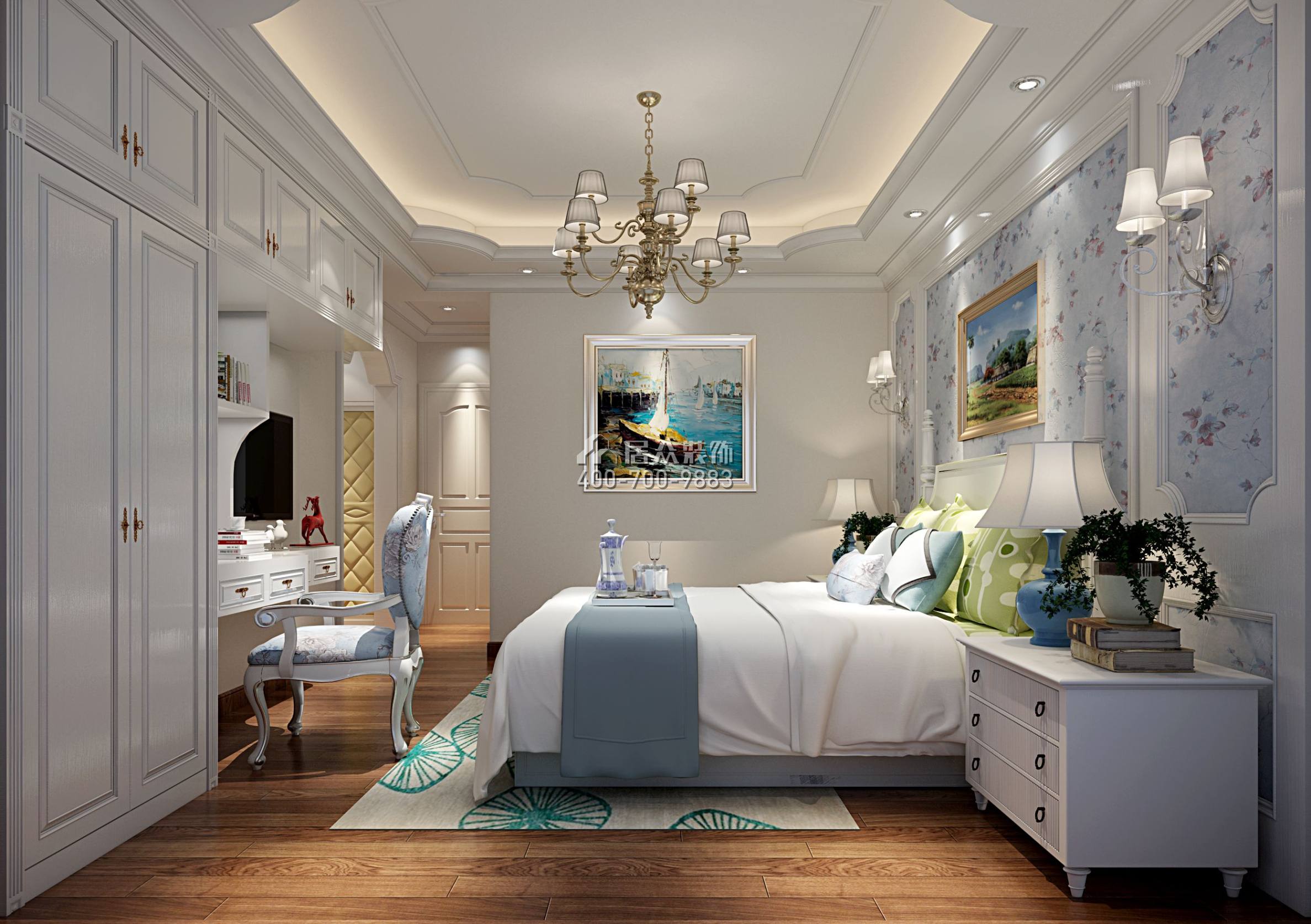 海航城二期148平方米歐式風格平層戶型臥室裝修效果圖