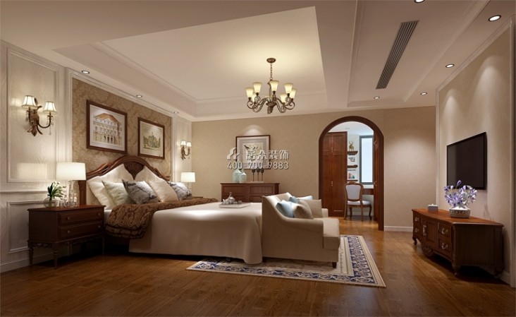 萬科城178平方米新古典風格復式戶型臥室裝修效果圖