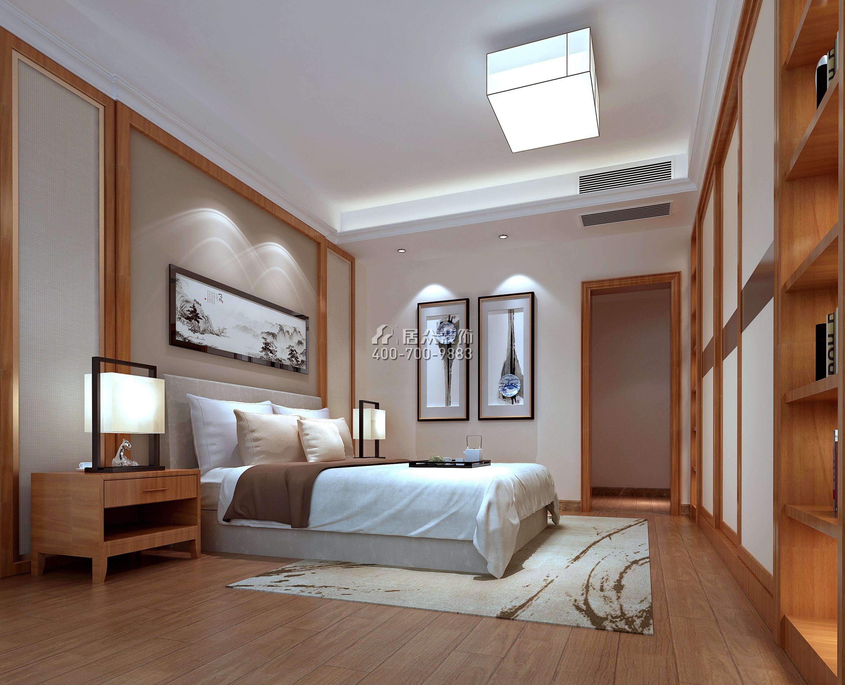 半島1號360平方米中式風格復式戶型臥室裝修效果圖