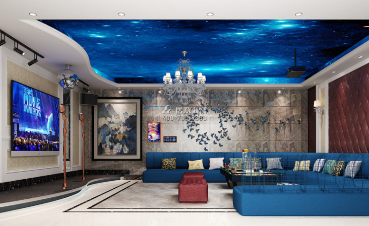 半岛1号300平方米欧式风格别墅户型娱乐室装修效果图