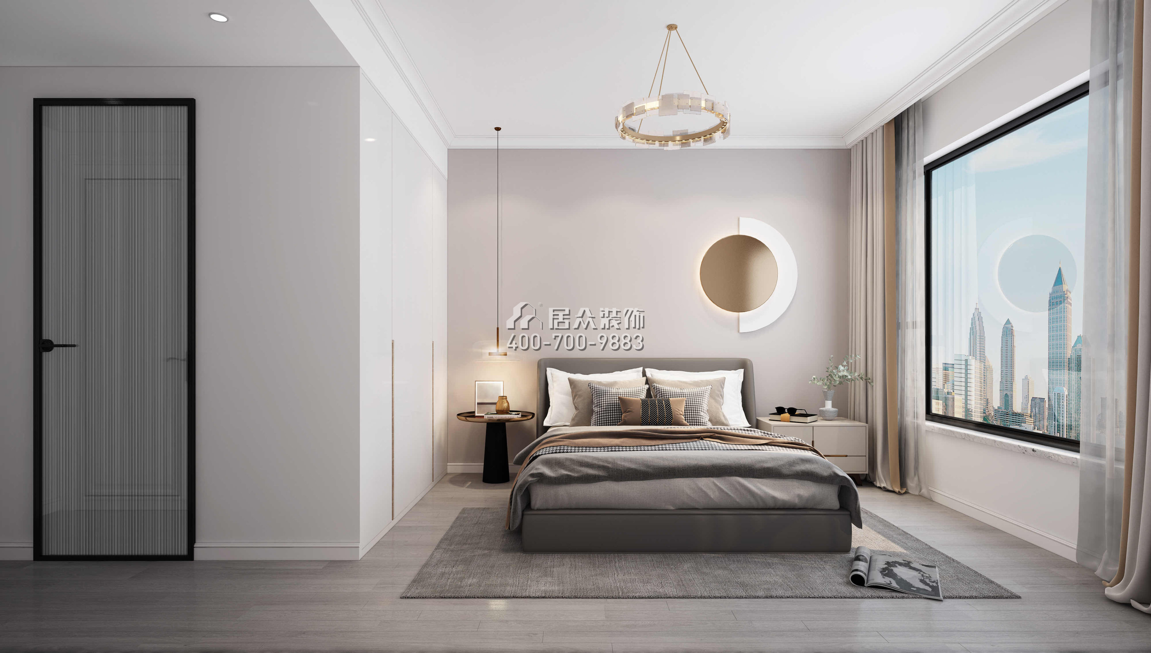 东关乐尚林居89平方米现代简约风格平层户型卧室装修效果图
