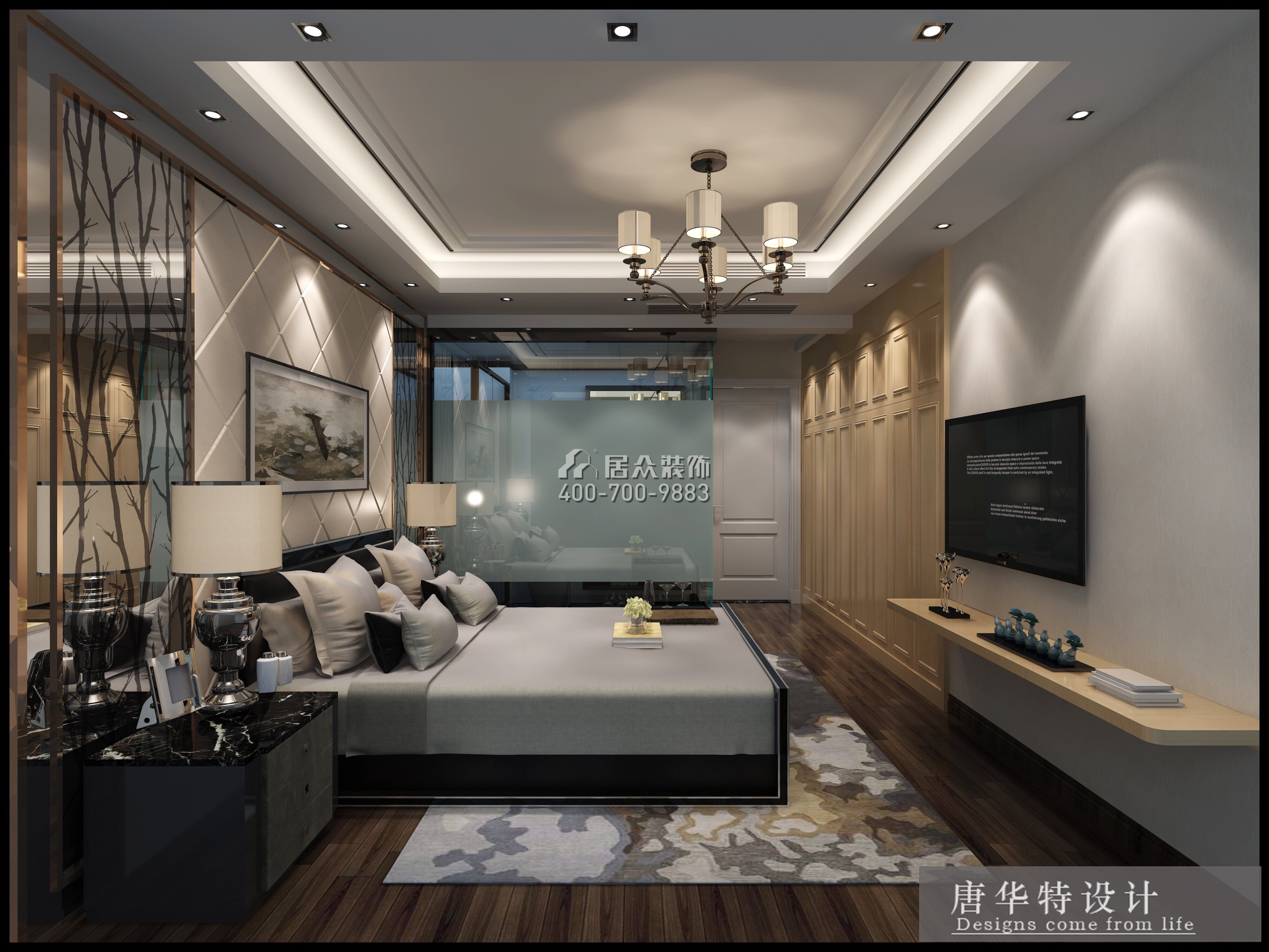 南国豪苑129平方米其他风格平层户型卧室kok电竞平台效果图