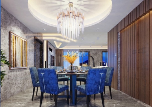 美的君兰江山200平方米现代简约风格平层户型餐厅装修效果图