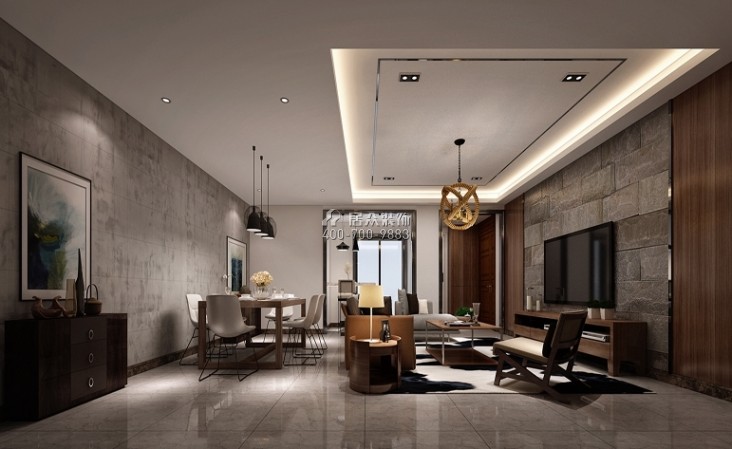 新天世紀商務中心120平方米現代簡約風格平層戶型客廳裝修效果圖