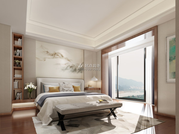 北辰定江洋240平方米中式风格平层户型卧室装修效果图