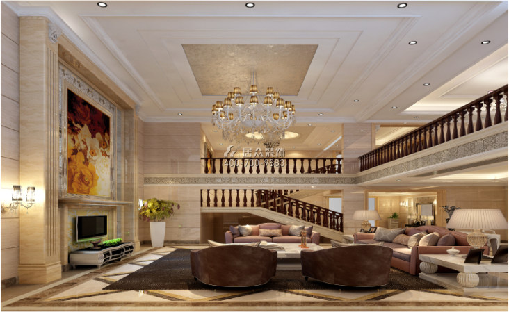澳海城495平方米欧式风格别墅户型客厅装修效果图