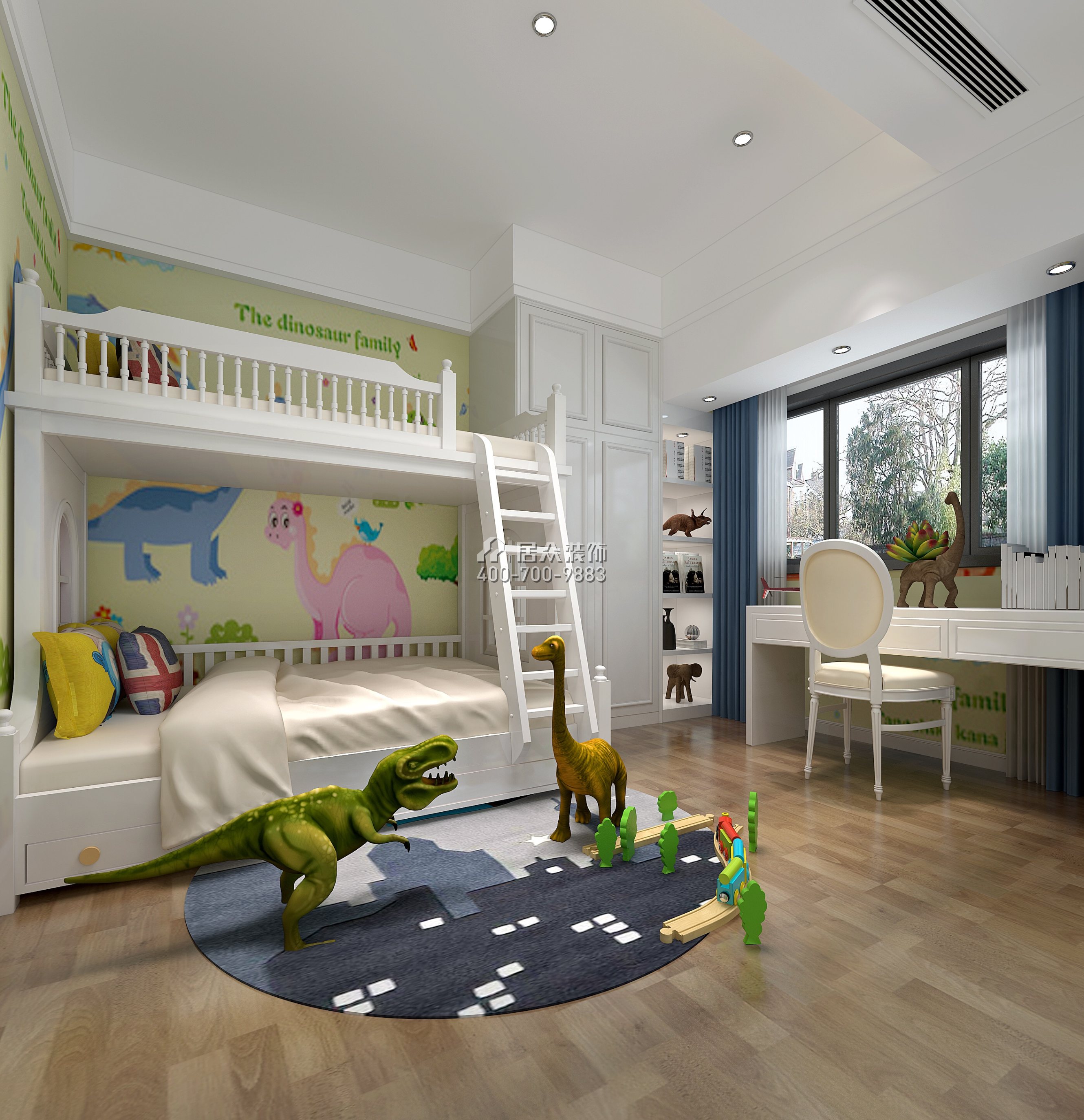 星河丹堤207平方米现代简约风格复式户型儿童房装修效果图
