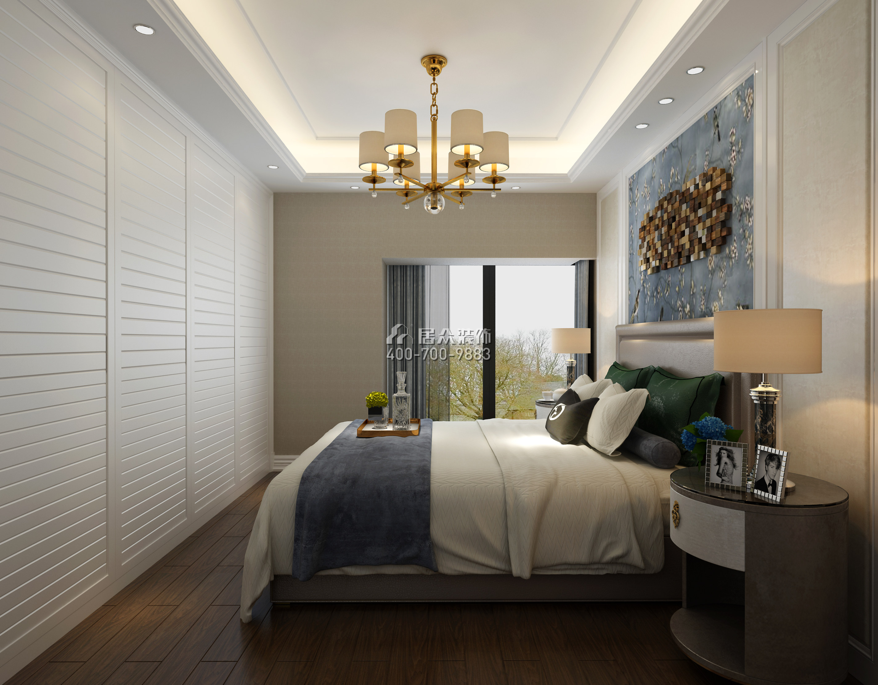 山语海110平方米混搭风格平层户型卧室装修效果图