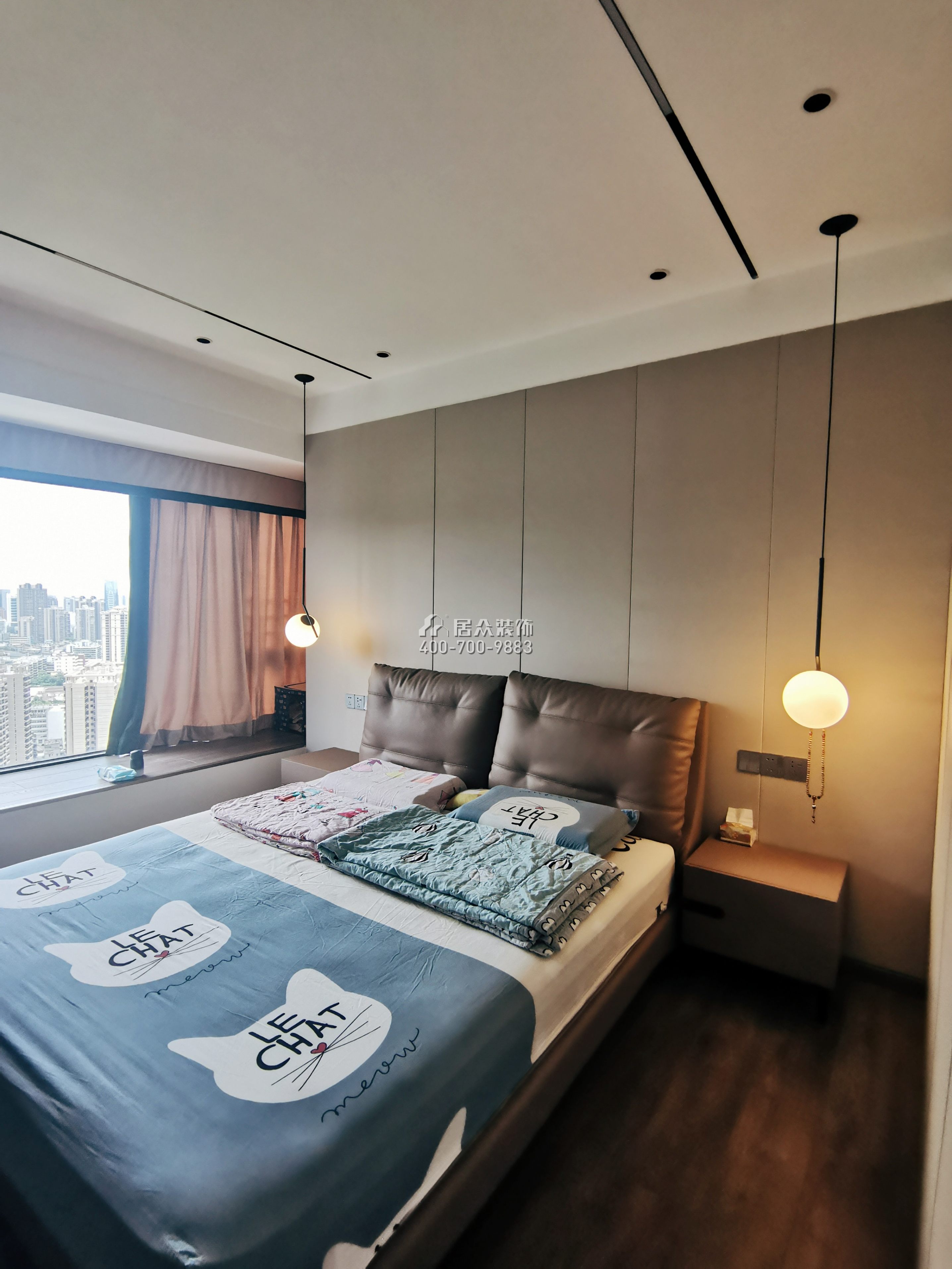 锦园170平方米现代简约风格复式户型卧室装修效果图