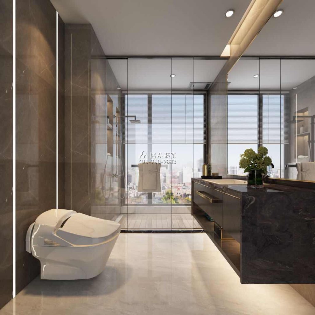 香山美墅五期170平方米现代简约风格平层户型卫生间装修效果图
