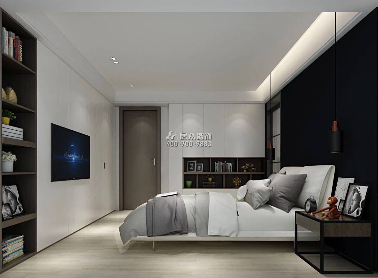 松茂御龍灣雅苑二期180平方米現代簡約風格平層戶型臥室裝修效果圖