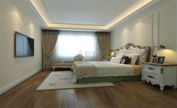 西南海207平方米美式风格平层户型卧室装修效果图